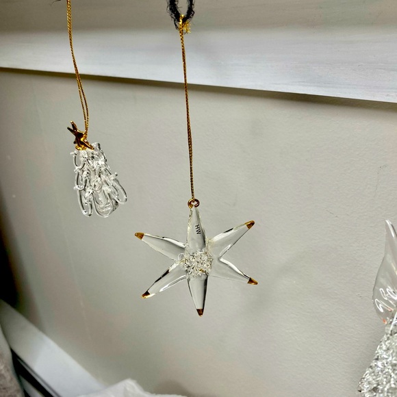 Set of 3 Crystal Glass Christmas Ornaments, Vantage, in box - Picture 9 of 15